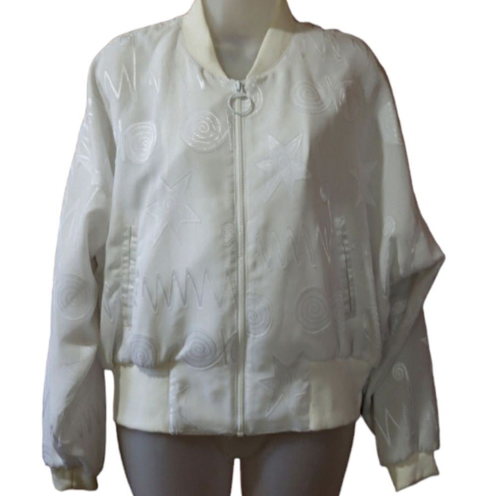 Tail Vintage 80s Star-Swirl Full Zip Bomber Jacket Medium Print Retro